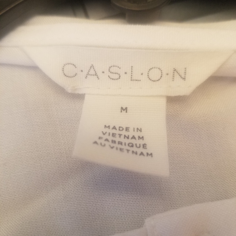 Caslon Lace Inset Pintuck Blouse in White size M - Picture 2 of 7